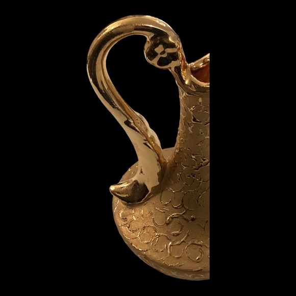 Weeping Gold Ewer 24 Karat Gold Savoy China 7 inches x 2 3/4  1950’s 60’s Era - Picture 5 of 5